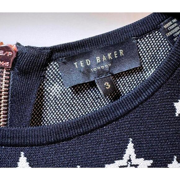 Ted Baker London Star Print Dress - Size 3 - Picture 3 of 3